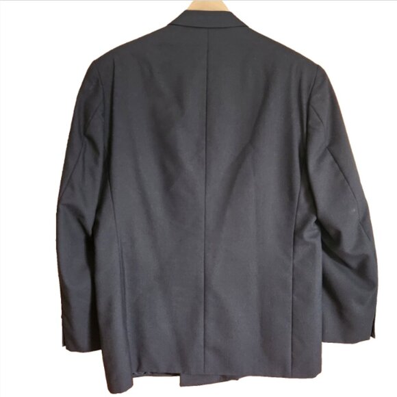 Tip Top Taylors Suit Coat Men's Size 42 Black Double Breasted Pure New Wool - Picture 2 of 10